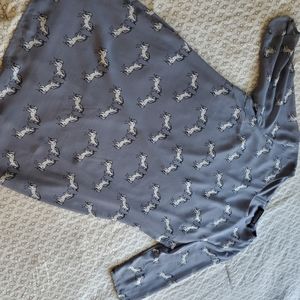 Cute Slate Blue Unicorn Shift Dress